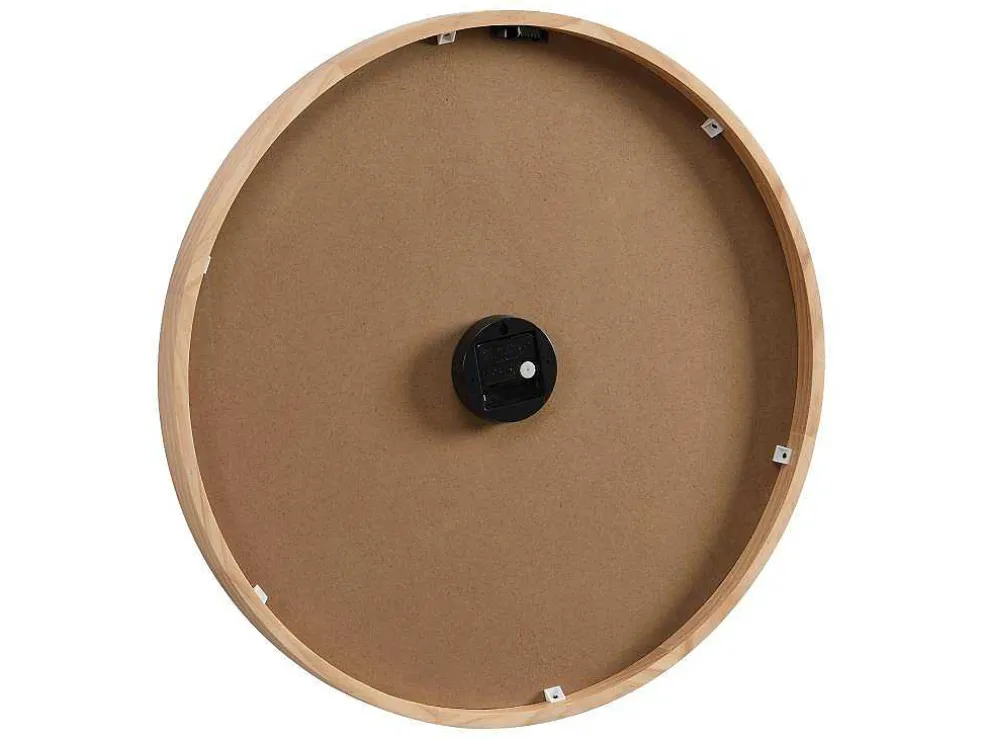 Rieten Wandklok - D60 Cm - Mdf En Hout - Naturel - Fietra
