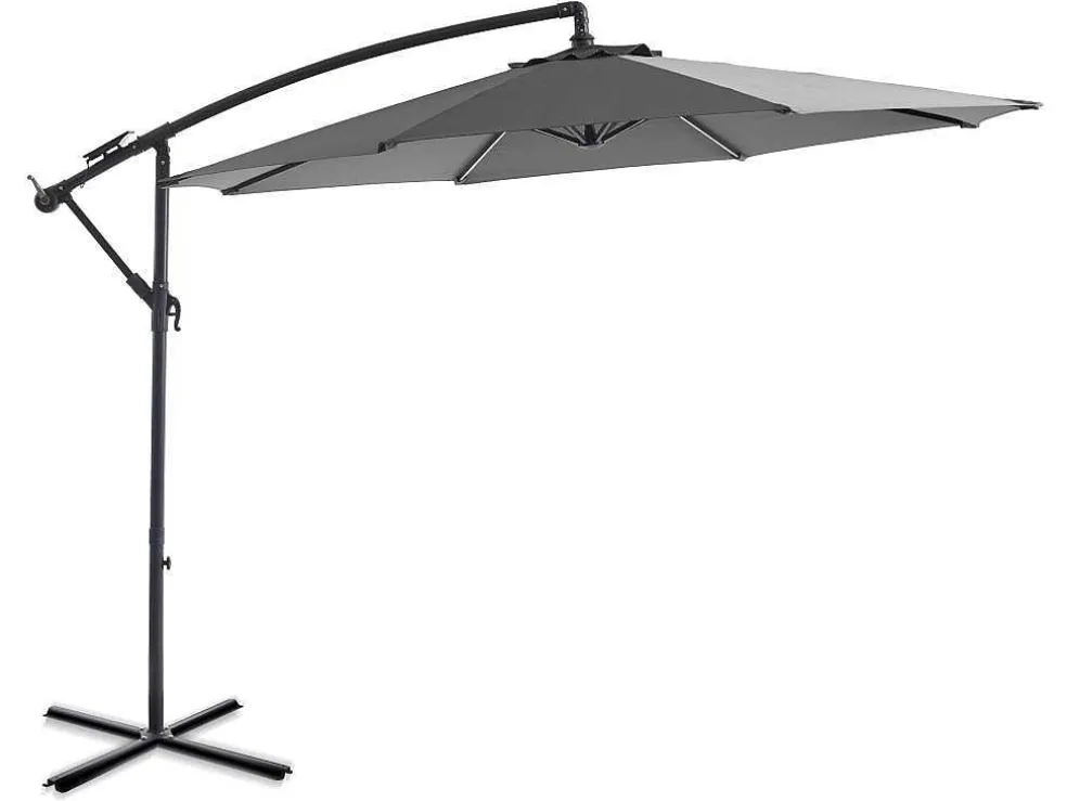 Ronde Hangparasol - Grijs - Staal - Ledverlichting - Diameter: 2,93 M - Pocota
