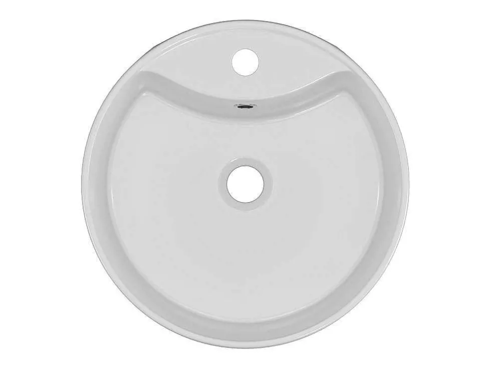 Ronde Wastafel Om Neer Te Zetten Van Wit Keramiek - 40 Cm - Darini