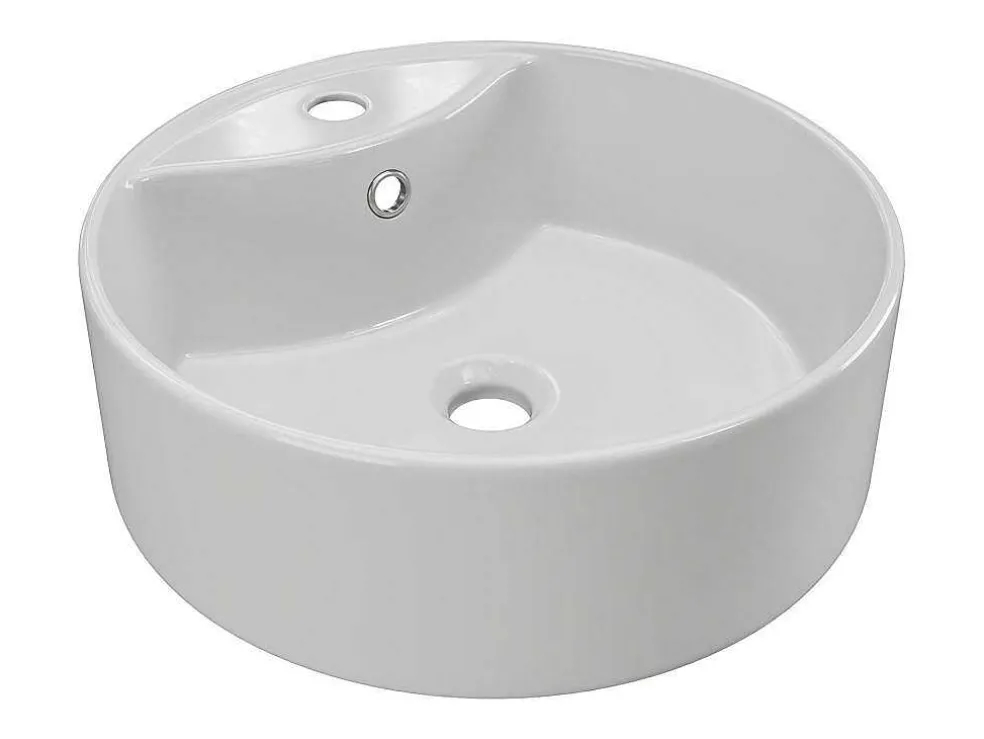 Ronde Wastafel Om Neer Te Zetten Van Wit Keramiek - 40 Cm - Darini