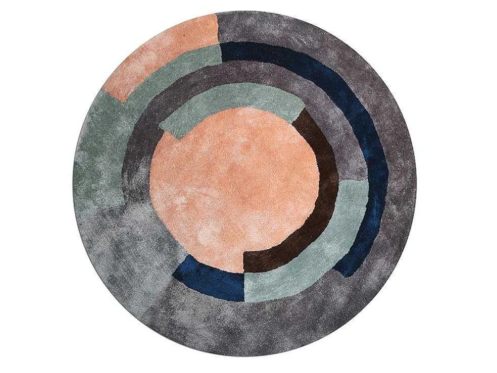 Rond Tapijt Van Getuft Viscose Met Geometrisch Patroon Janjivy - 4000 G/M - D120 Cm