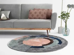 Rond Tapijt Van Getuft Viscose Met Geometrisch Patroon Janjivy - 4000 G/M - D120 Cm