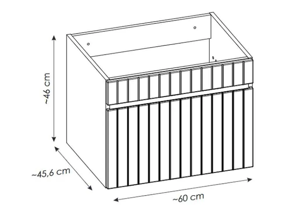 Roze Gestreept Hangmeubel Voor Badkamer Met Wastafel Om Erop Te Plaatsen - 60 Cm - Satara