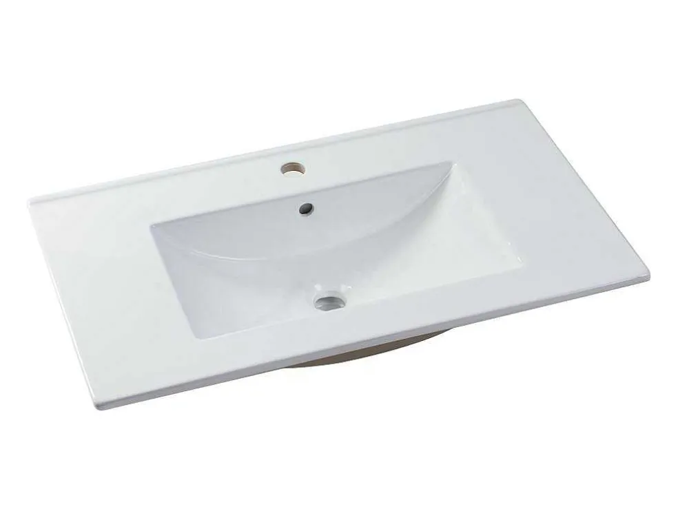 Roze Gestreept Hangmeubel Voor Badkamer Met Inbouwwastafel - 80 Cm - Satara