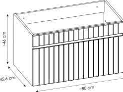 Roze Gestreept Hangmeubel Voor Badkamer Met Wastafel Om Erop Te Plaatsen - 80 Cm - Satara