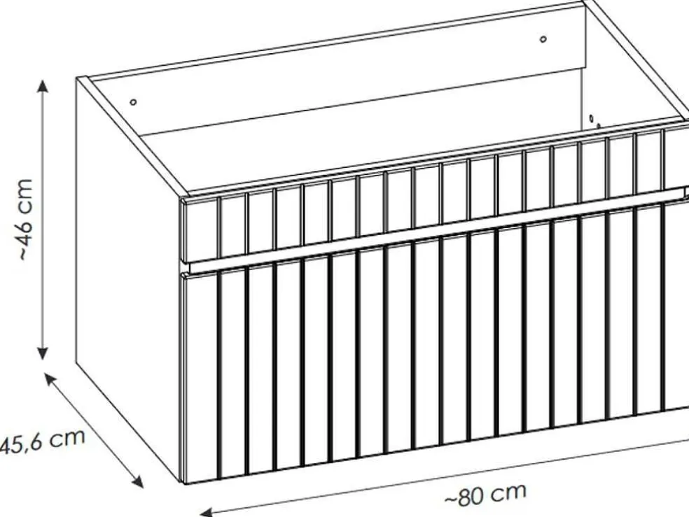Roze Gestreept Hangmeubel Voor Badkamer Met Wastafel Om Erop Te Plaatsen - 80 Cm - Satara
