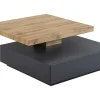 Salontafel Kyria - 1 Lade & Draaiblad - Mdf - Kleur: Antraciet & Eik