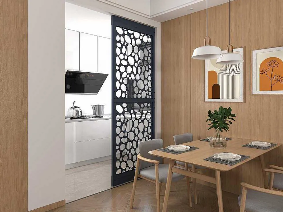 Scheidingswand Verzinkt Staal L88 X H245 Cm Antraciet - Verstelbare Hoogte - Tirodi