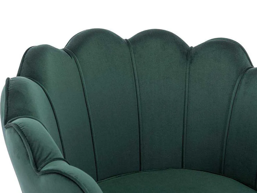Schelpvormige Fauteuil Van Spargroen Velours Dandelion - Van Pascal Morabito