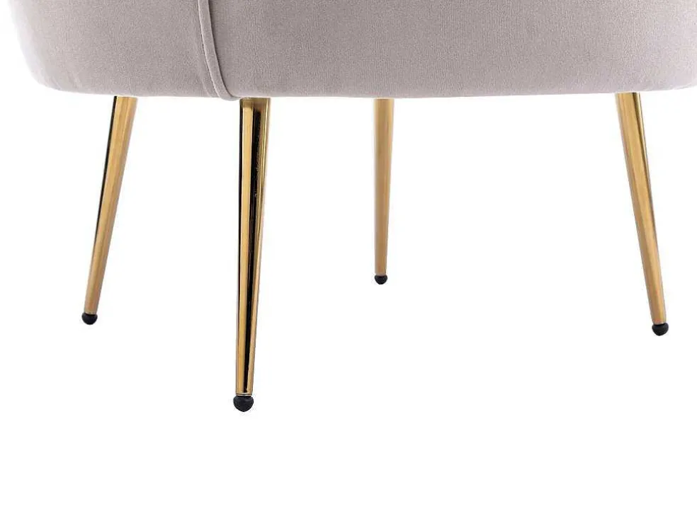 Schelpvormige Fauteuil Van Taupegrijs Velours Dandelion - Van Pascal Morabito