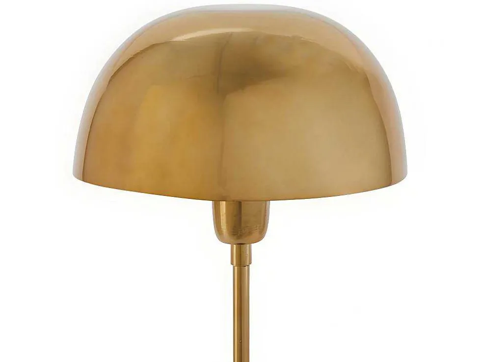 Schemerlamp Champignon Met Art-Decostijl Amanite - Marmer En Ijzer - 24,5 X 24,5 X 52 Cm - Goudkleurig