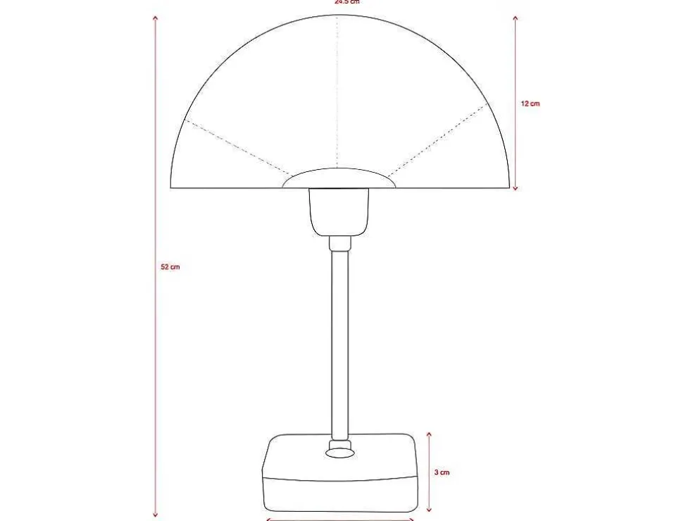 Schemerlamp Champignon Met Art-Decostijl Amanite - Marmer En Ijzer - 24,5 X 24,5 X 52 Cm - Goudkleurig