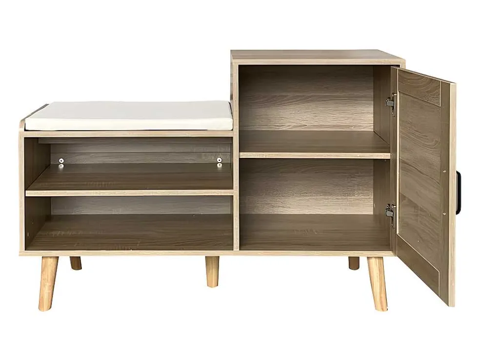 Schoenenkast - Met Bankje En Vakken - Licht Naturel