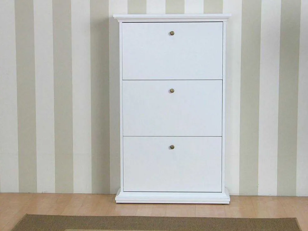 Schoenenkast Wit Venetie Met 3 Kleppen.