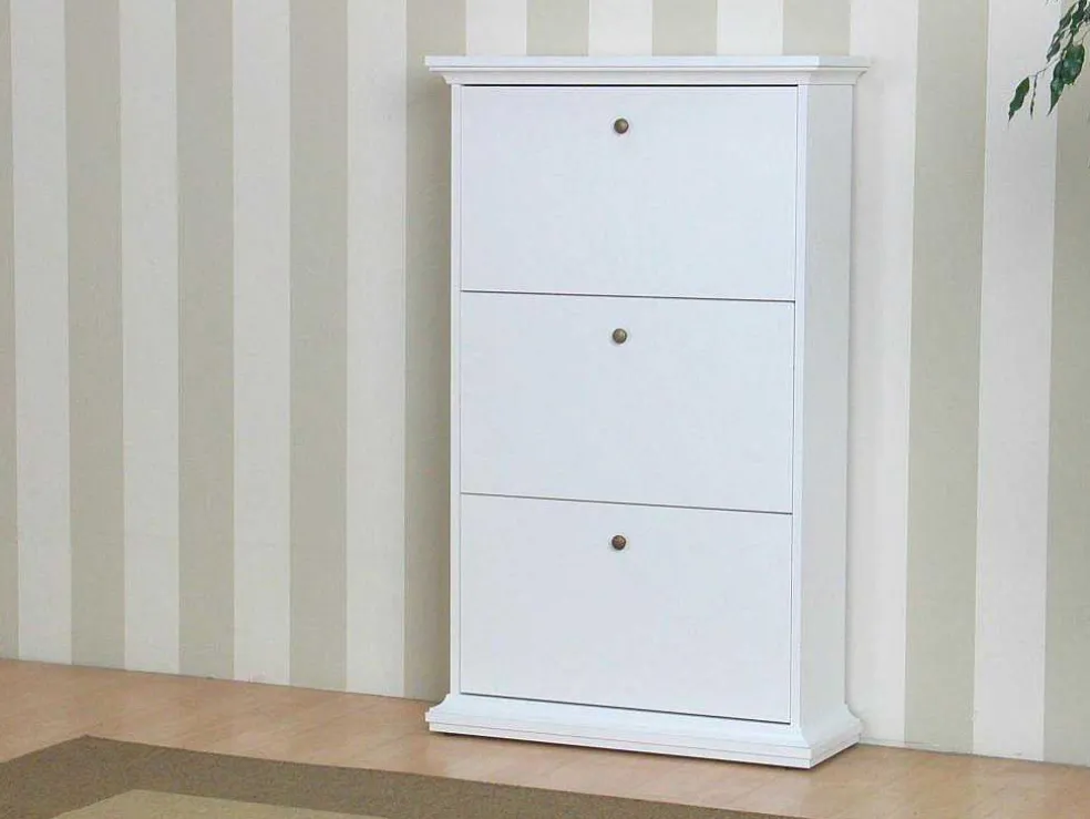Schoenenkast Wit Venetie Met 3 Kleppen.