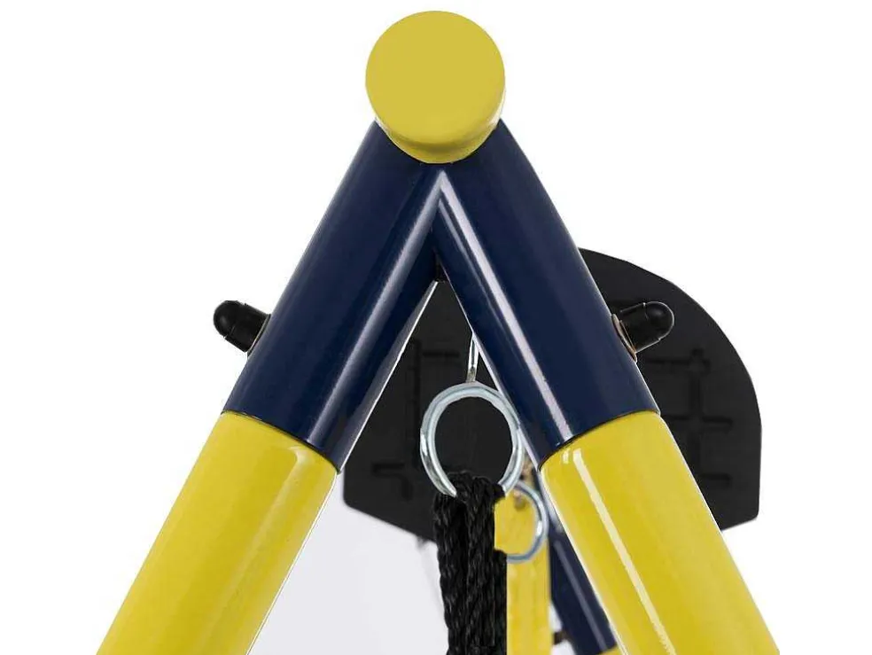Schommel Met Glijbaan Voor Kinderen - Metalen Frame - Buitenspeeltuin Voor Kinderen Van 3 Tot 8 Jaar - Geel
