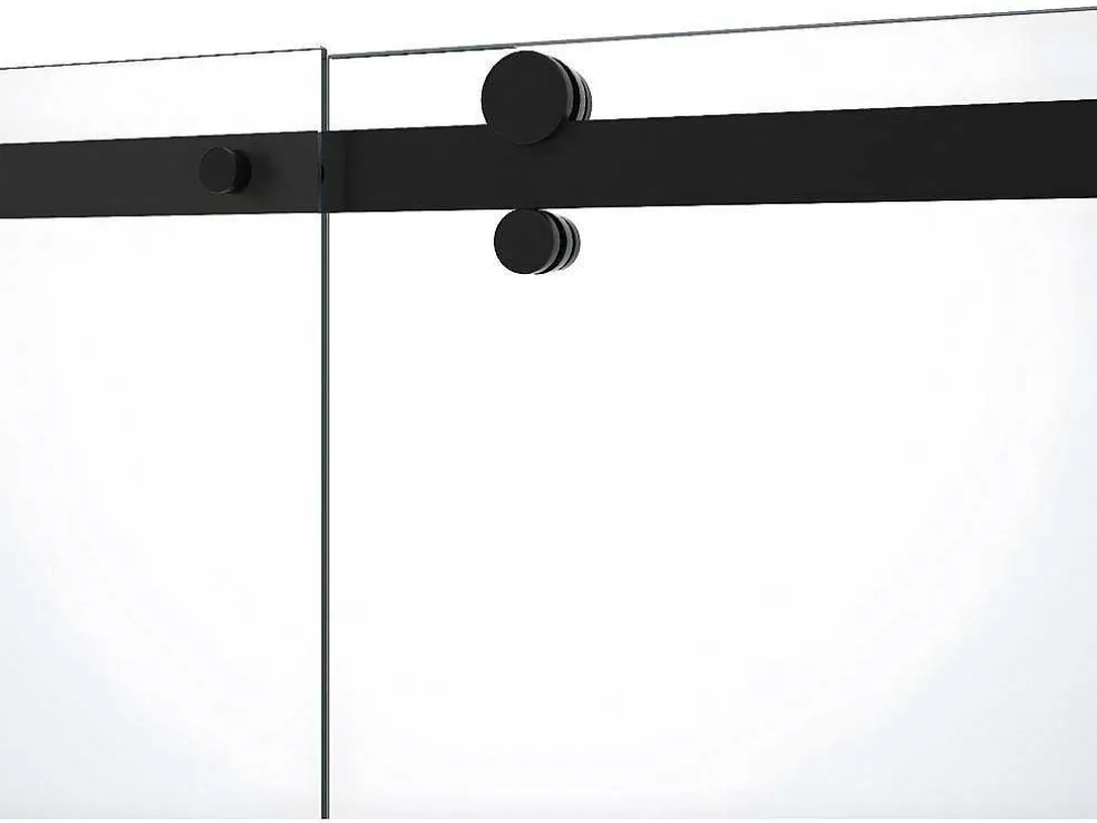 Schuifdouchedeur Met Wieltjes Mat Zwart Industriele Stijl - 120 X 195 Cm - Anakao