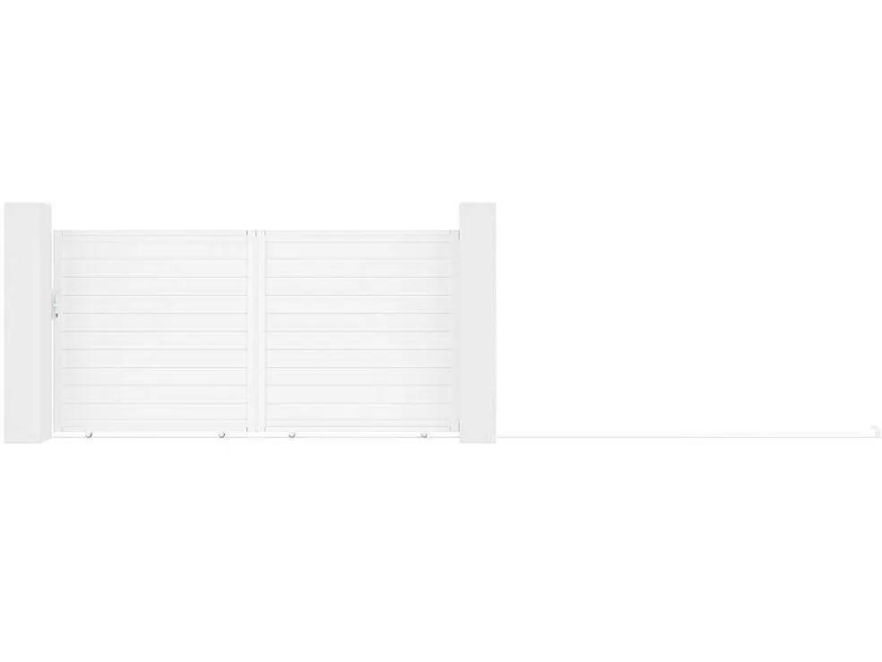 Schuifpoort Aluminium L374 X H180 Cm Wit - Nazario