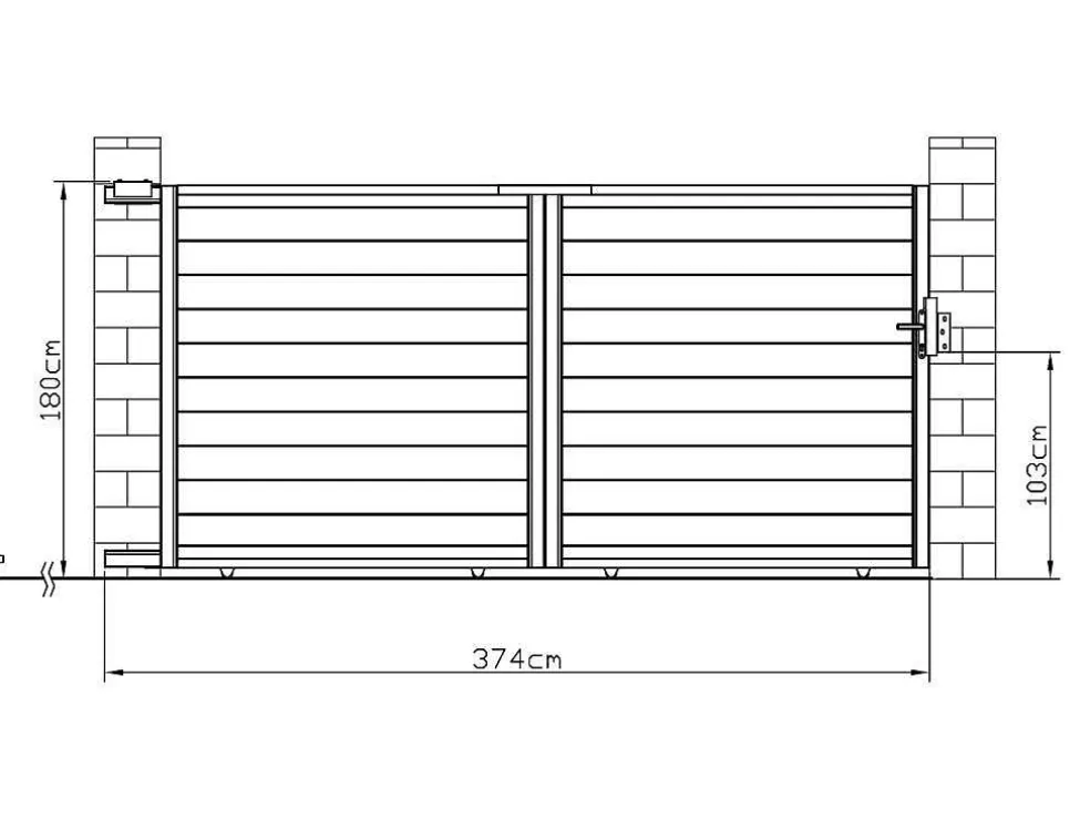 Schuifpoort Van Antraciet Opengewerkt Aluminium - L374 X 180 Cm - Nazario
