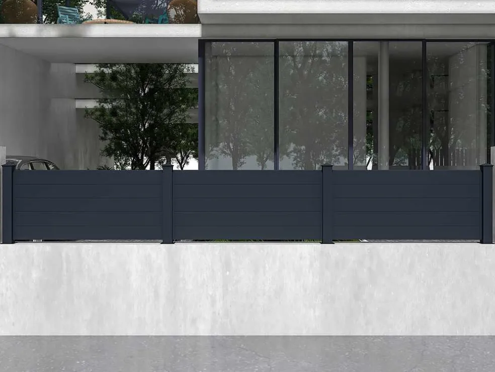 Schuttingverlenging Te Plaatsen H78 X B189 Cm + 1 Paal Antraciet - Otavio