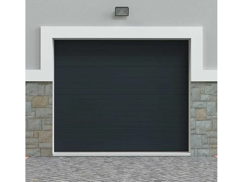 Sectionale Garagedeur Antraciet Met Groefeffect En Somfy Motor - Noria