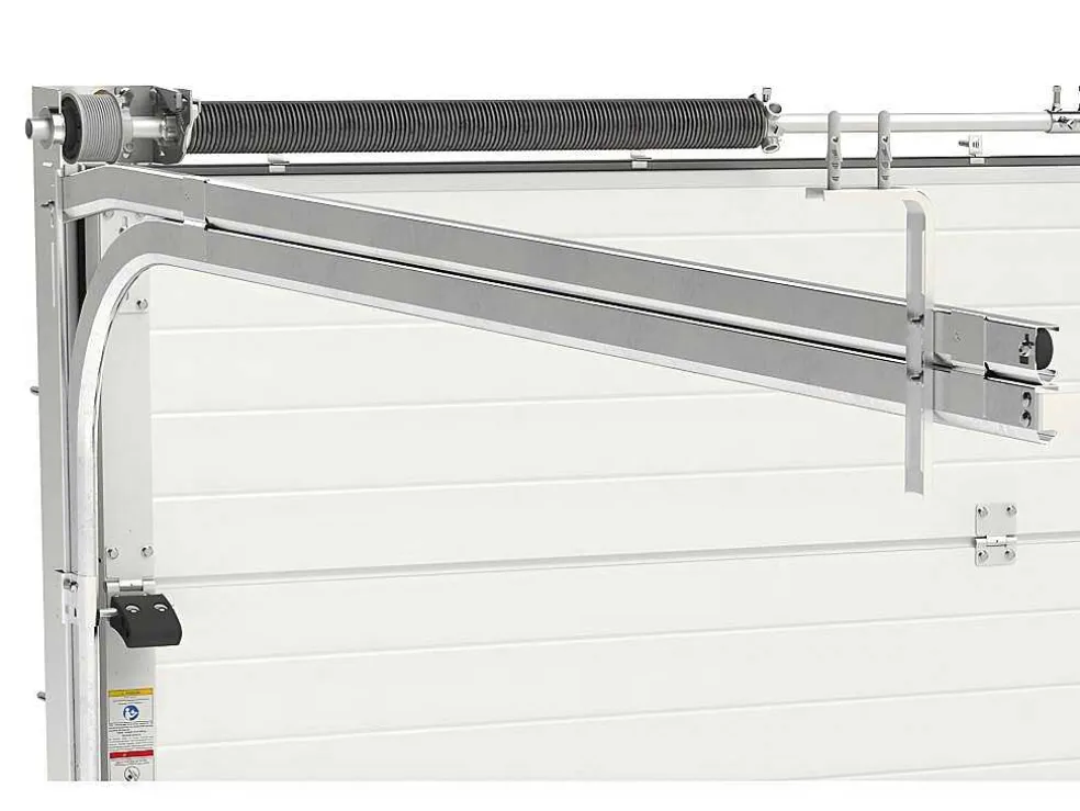 Sectionale Garagedeur Met Glad Effect En Centrale Witte Loopdeur Met Motor - Lavega
