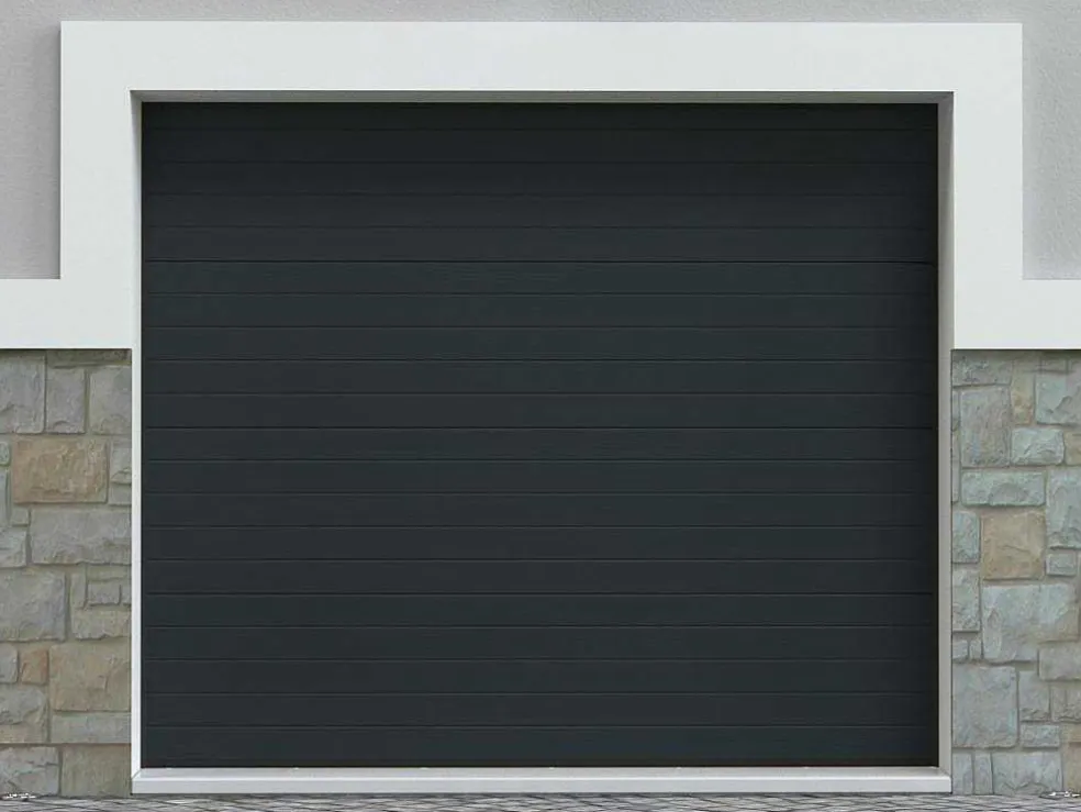 Sectionale Garagedeur Met Groefeffect Antraciet - Noria