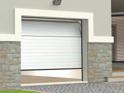 Sectionale Garagedeur Wit Gegroefd Effect Met Motor - Noria