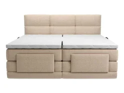 Set Boxspringbed Met Hoofdbord Met Capitons + Elektrische Relaxbedbodems + Matras + Dekmatras - 2 X 80 X 200 Cm - Beige - Lodi Van Palacio
