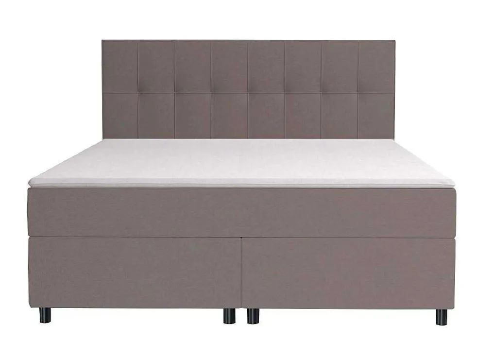 Set Boxspring Hoofdbord + Bedbodems + Matras + Topmatras Siero Van Ysmee - 180 X 200 Cm - Stof - Grijs
