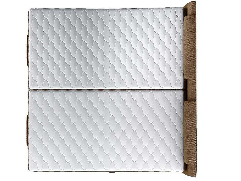 Set Boxspring Hoofdbord + Elektrische Bedbodem + Matras + Topmatras Castel Van Palacio - 2X90X200Cm - Beige Stof