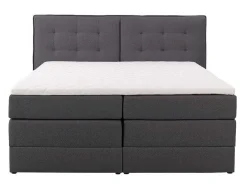 Set Boxspring Met Hoofdbord + Bedbodems Met Opbergruimte + Matras + Dekmatras - 160 X 200 Cm - Antracietkleurige Stof - Perama Van Palacio