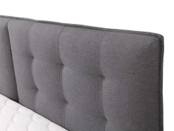 Set Boxspring Met Hoofdbord + Bedbodems Met Opbergruimte + Matras + Dekmatras - 160 X 200 Cm - Antracietkleurige Stof - Perama Van Palacio