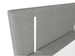 Set Complete Boxspring Met Hoofdbord Met Ledverlichting + Bedbodem + Matras + Dekmatras - 180 X 200 Cm - Stof - Grijs - Ono Van Ysmee