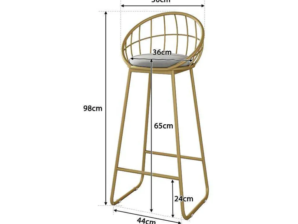 Set "Eat Standing": Bartafel En 2 Krukken - Metalen Structuur - Goud