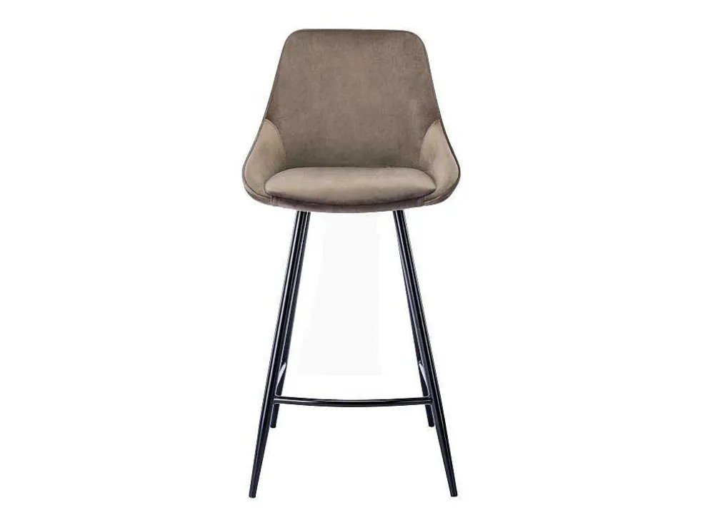 Set Van 2 Barkrukken Masurie - Fluweel - Taupe