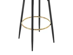 Set Van 2 Barkrukken Van Velours En Zwart Staal - Beige En Goudkleurig - Belinio I