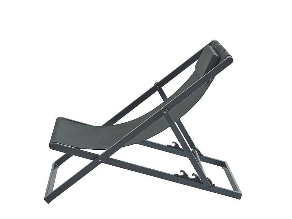 Set Van 2 Chileense Ligstoelen Van Aluminium - Antraciet - Anilio Van Mylia