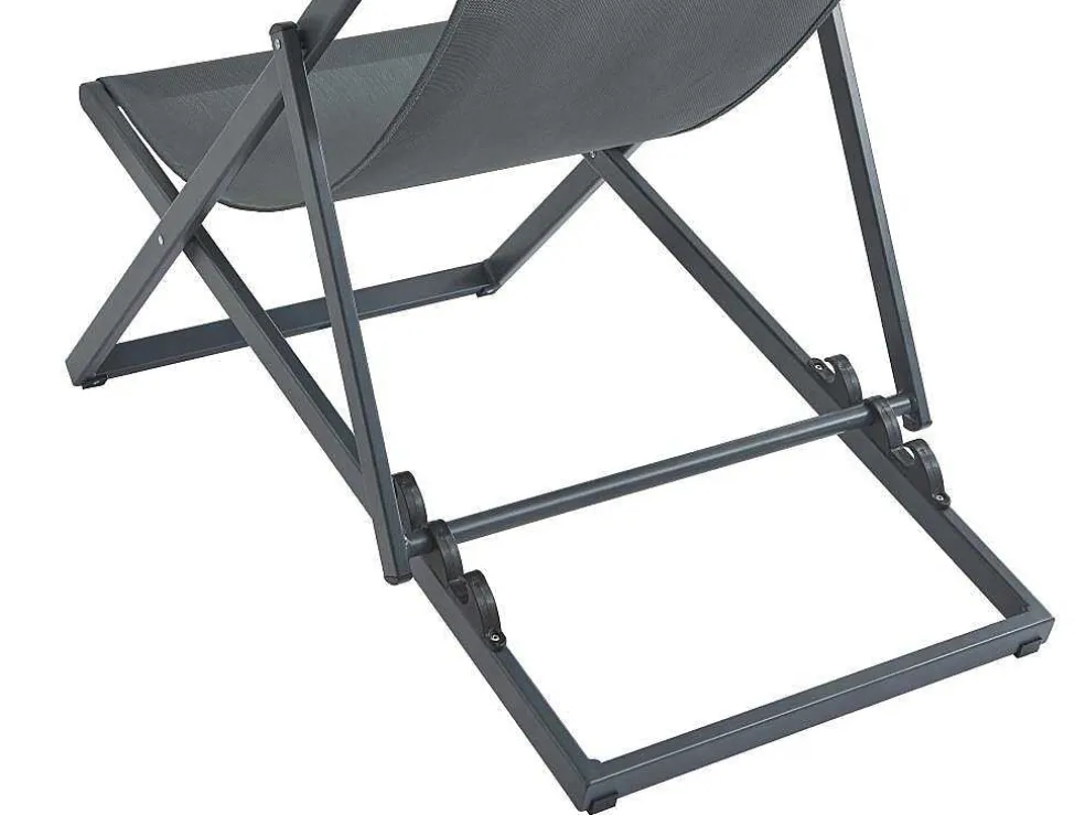 Set Van 2 Chileense Ligstoelen Van Aluminium - Antraciet - Anilio Van Mylia