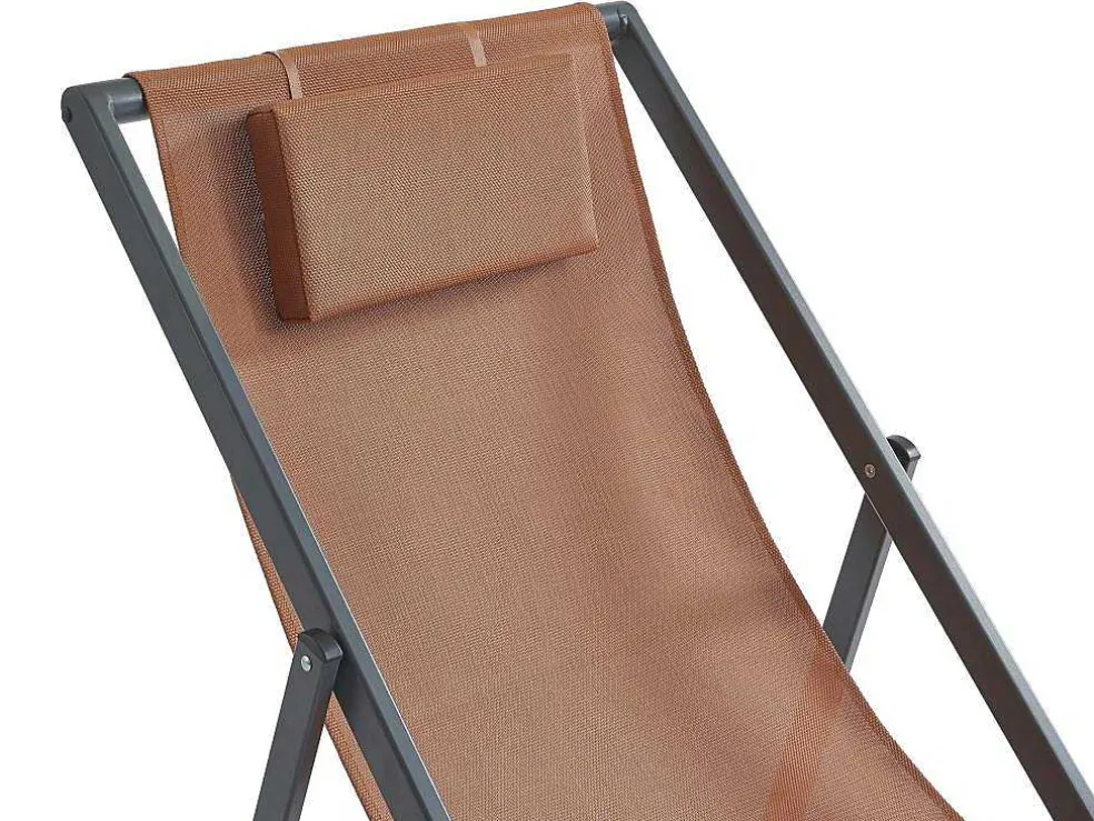 Set Van 2 Chileense Ligstoelen Van Aluminium - Terracotta - Anilio Van Mylia