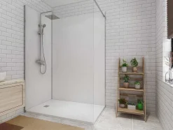 Set Van 2 Douchewandpanelen In Aluminium Inclusief Profielen - L90 Cm X L120 Cm X H210 Cm - Itziar