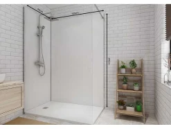 Set Van 2 Douchewandpanelen In Aluminium Inclusief Profielen - L90 Cm X L120 Cm X H210 Cm - Itziar