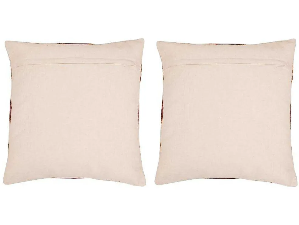 Set Van 2 Getufte En Bedrukte Kussens - 45 X 45 Cm - Katoen - Meerdere Kleuren - Magna