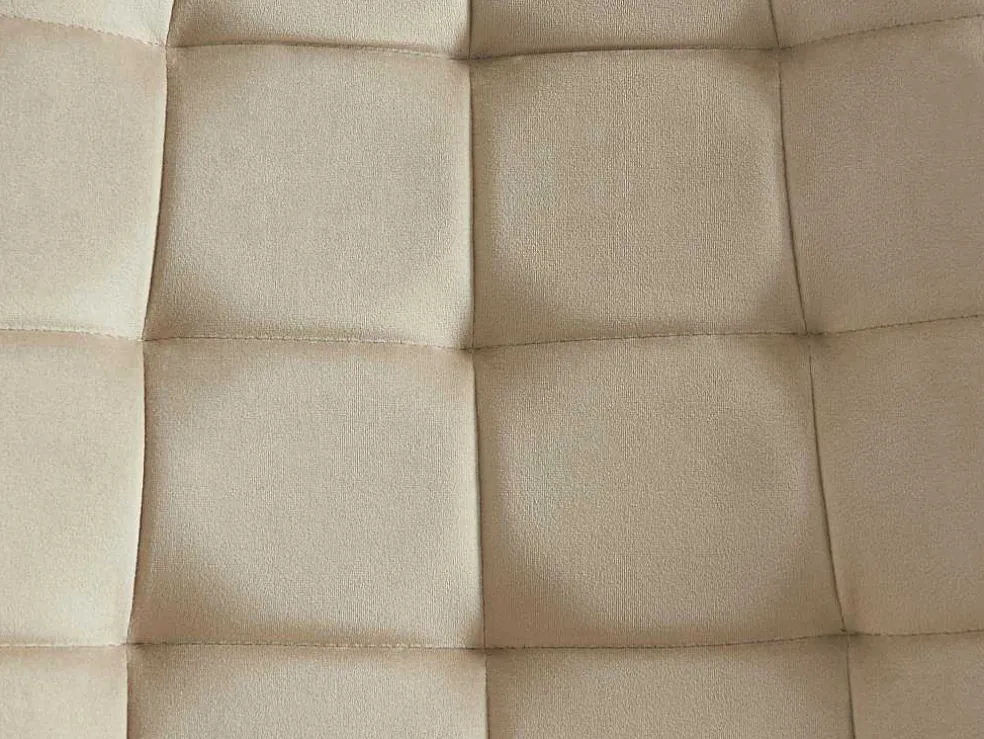 Set Van 6 Gewatteerde Stoelen - Velours En Zwart Metaal - Beige - Ollua