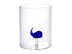 Set Van 4 Glazen Met Walvissen En Zeepaardjes - Transparant En Blauw - O7,5 X H9,5 Cm - Parasa