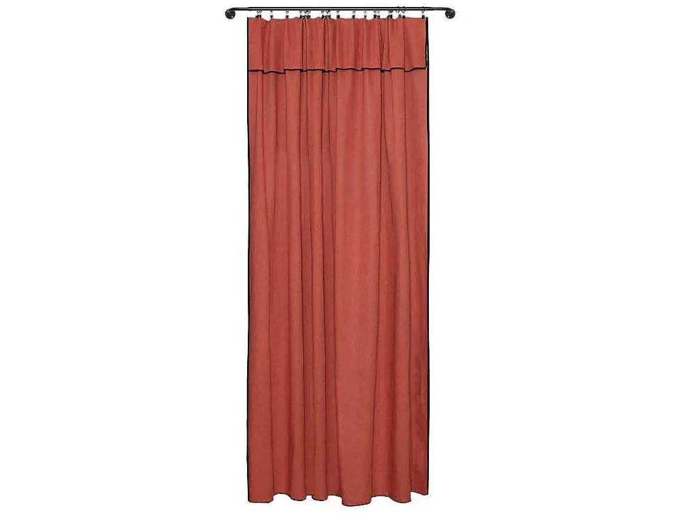 Set Van 2 Gordijnen Van Katoen En Linnen - 140 X 280 Cm - Terracotta - Borina
