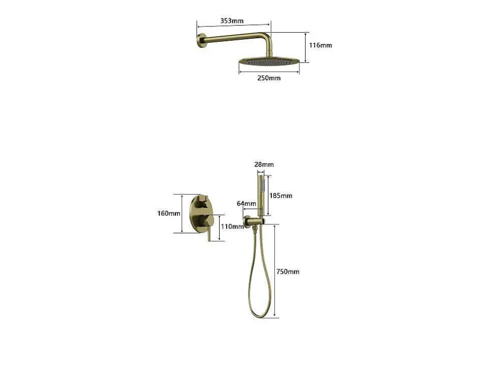 Set Van Inbouwdouche Met Mechanische Mengkraan - Mat Zwart - Tamise