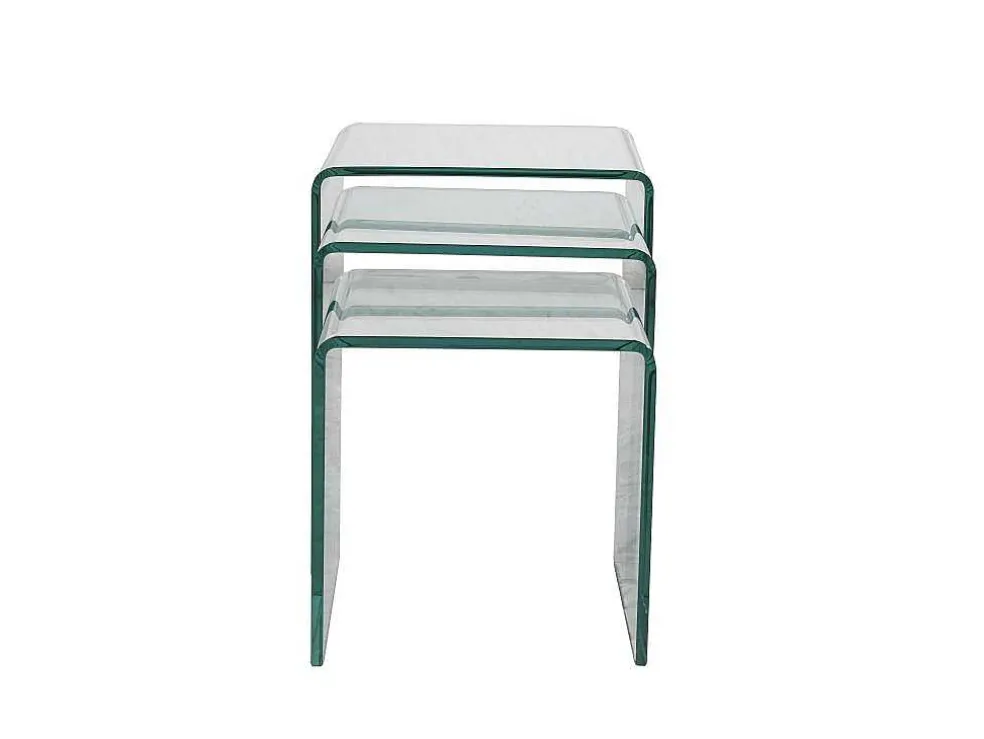 Set Van 3 Inschuifbare Bijzettafels Minka - Glas