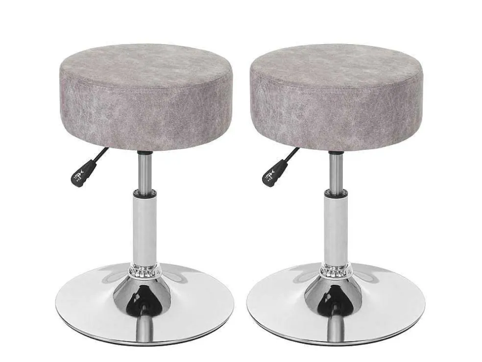 Set Van 2 Krukken Mcw-C22, Imitatie Suede, Vintage Grijs