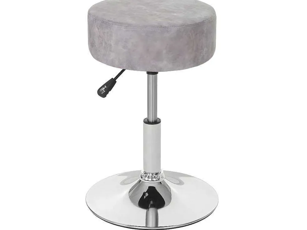 Set Van 2 Krukken Mcw-C22, Imitatie Suede, Vintage Grijs
